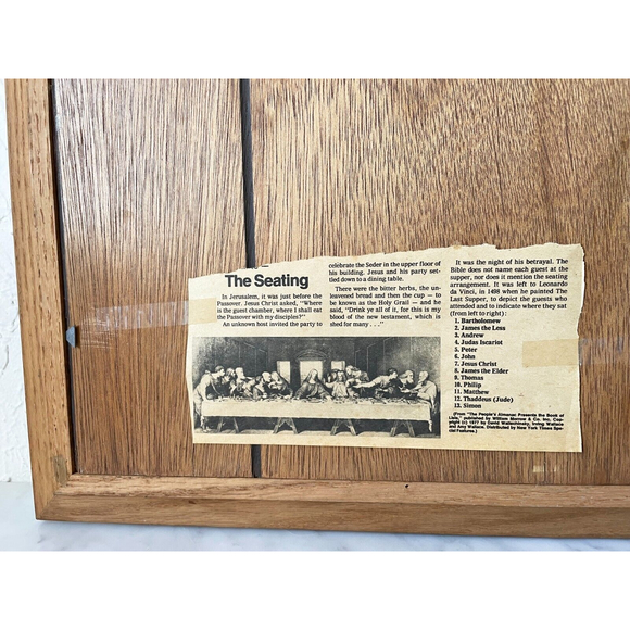 The Last Supper Paint By Number Completed & Framed Painting Vintage 18" x 35" - Picture 9 of 12